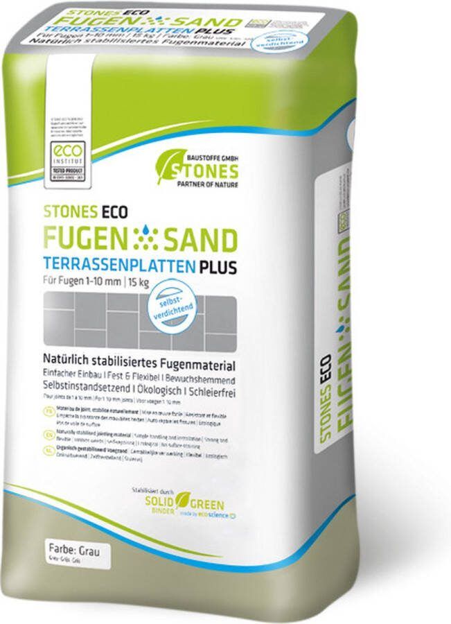 Normeco Ecologic Solutions FugenSand Terrastegel Plus 15 kg voegzand kleur Beige waterdoorlatend voegen terras onkruidvrije tegels Normeco