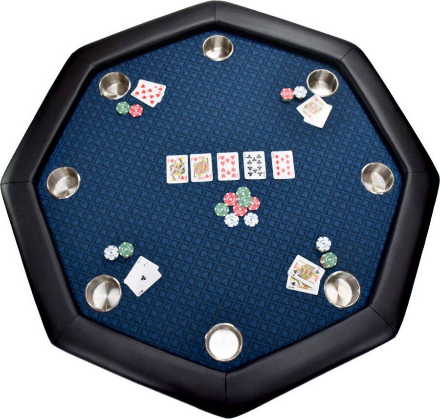 NORTH Octagon Pokertafel Texas 8 Personen Blauw