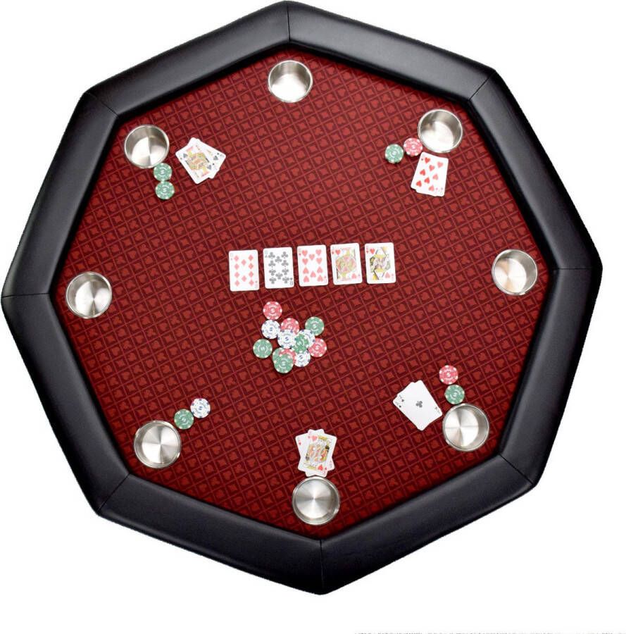 NORTH Octagon Pokertafel Texas 8 Personen Rood