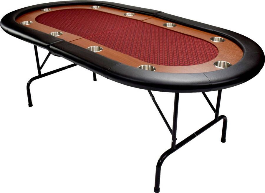 NORTH Pokertafel Foldy 10 Personen Rood