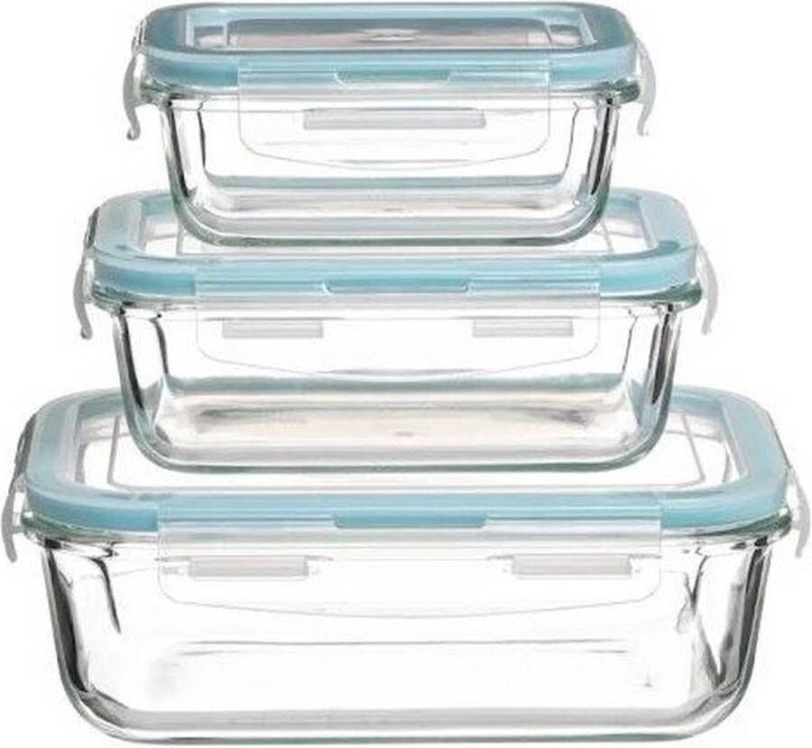 Northix 3x Lunchboxen in Glas Ovenbestendig