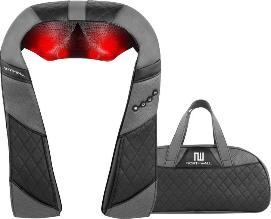 Northwall Shiatsu Massagekussen Nekmassage apparaat Infrarood Warmtefunctie Massage Kussen met Luxe Draagtas