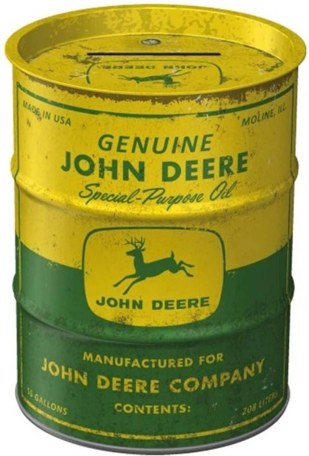 Nostalgic Art Spaarpot blik John Deere tractor merk 10 x 13 cm Spaarpotten