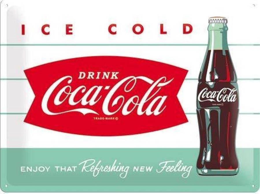 Nostalgic Art Merchandising Coca Cola- Ice cold Retro reclame wandbord Reclamebord Amerika USA. metaal