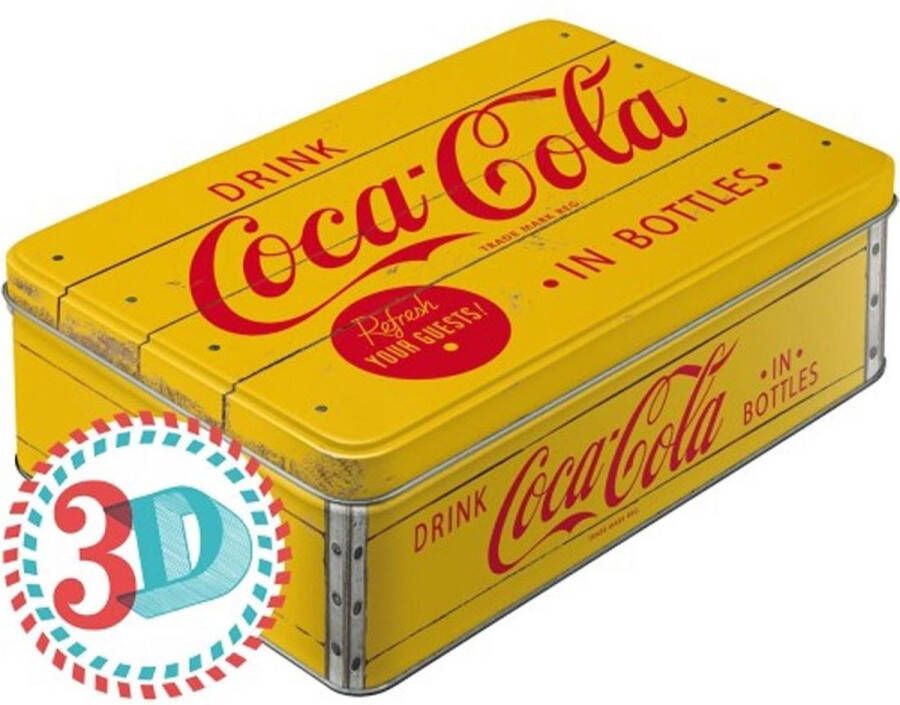 Nostalgic Art Merchandising Coca Cola Logo Yellow Bewaarblik