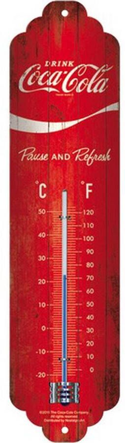 Nostalgic Art Merchandising Coca-Cola Thermometer 'Wave' Metaal 6 5 x 28 cm