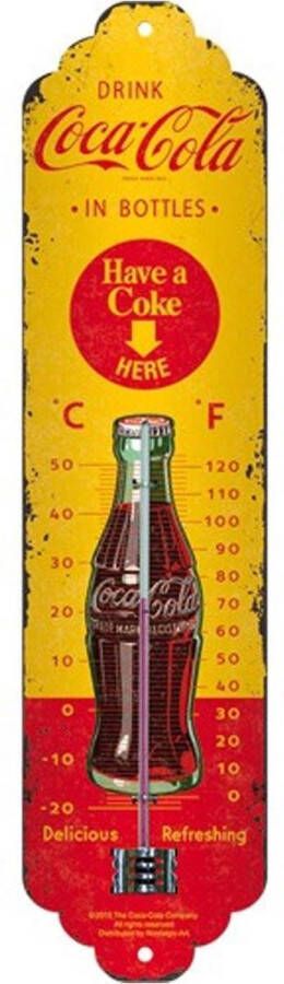Nostalgic Art Merchandising TFA Dostmann NOSTALGIC ART Coca Cola Thermometer Geel Rood
