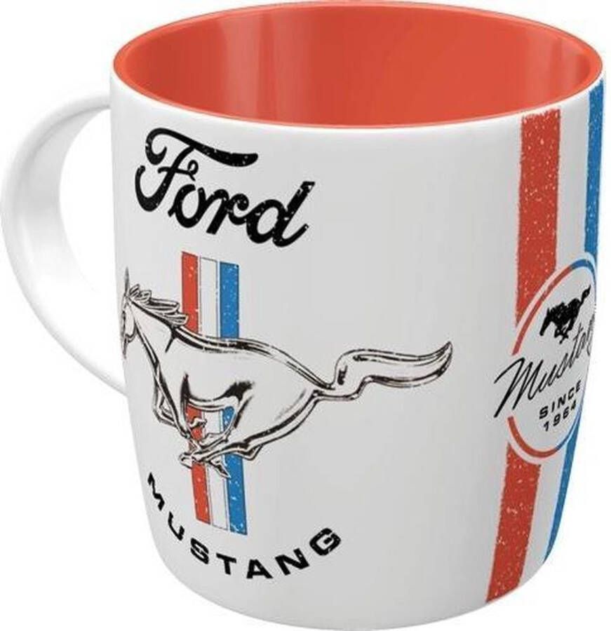 Nostalgic Art Merchandising Ford Mustang Horse & Stripes Logo​. Koffiebeker.