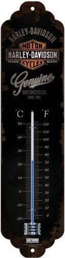 Nostalgic Art Merchandising Nostalgic Art Binnen buiten thermometer Harley-davidson Zwart metaal 28 x 6.5 cm