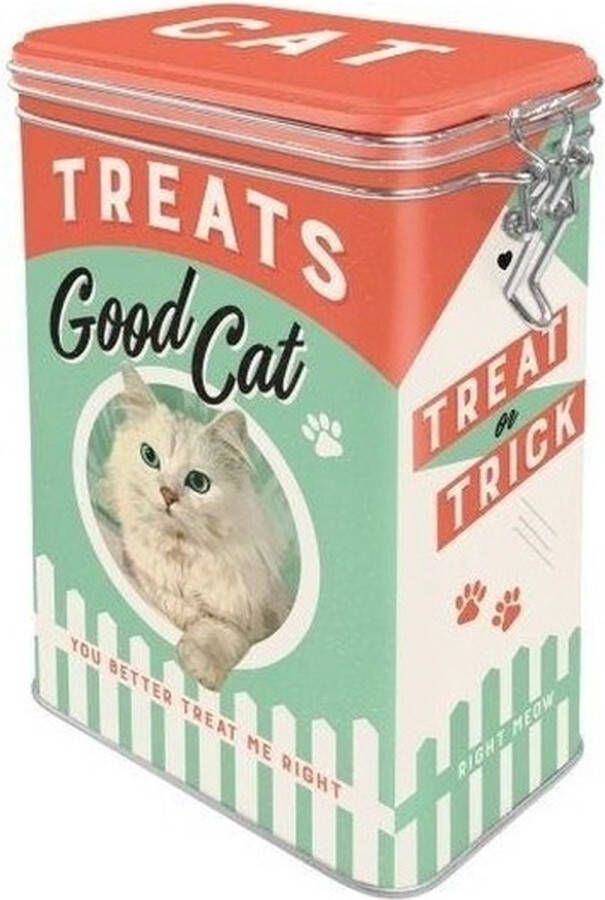 Nostalgic Art Merchandising Nostalgic Art Bewaarblik voorraadblik voor kattensnoepjes kattenvoer kattenbrokken 1 3 liter 8 x 11 x 18 cm