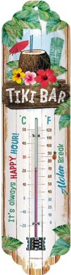 Nostalgic Art Merchandising Nostalgic Art Binnen buiten thermometer Tiki Bar Wit metaal 28 x 6.5 cm