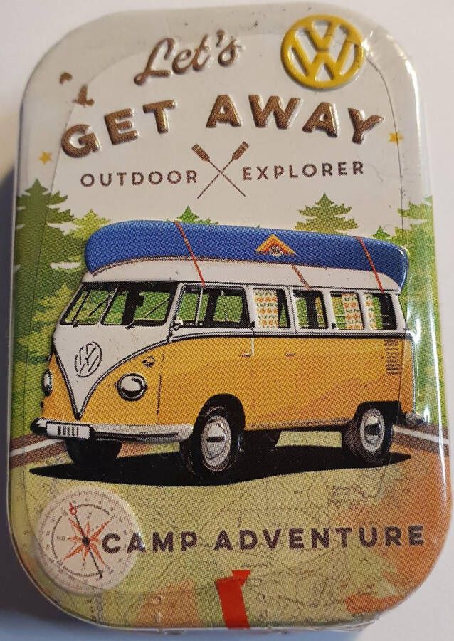 Nostalgic Art Merchandising Pillendoosje VW Let's Get Away Gevuld met pepermuntjes
