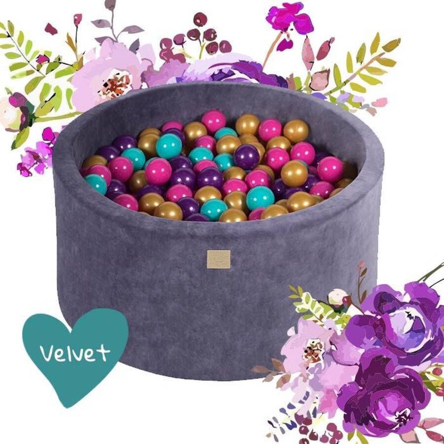 NoussyToys.nl Flowerset ballekbak VELVET 90x40 incl 250 ballenbak ballen |