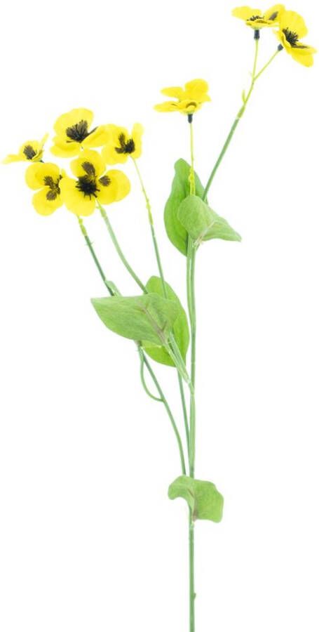 Nova Nature Mini pansy spray yellow 61 cm kunstbloemen