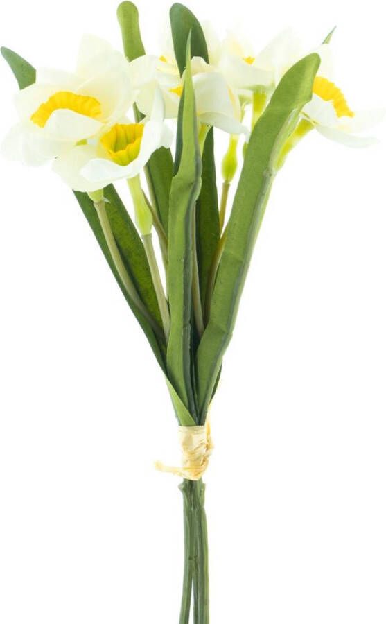 Nova Nature Narcissus bundle X3 green cream 30 cm kunstbloemen