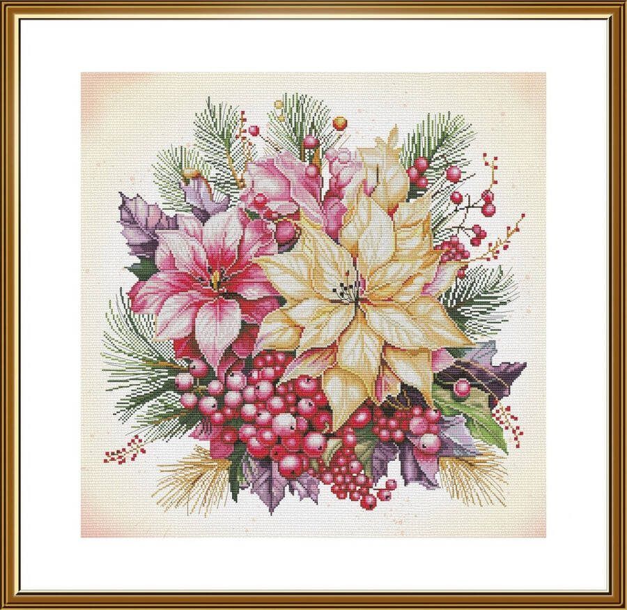 Nova Sloboda Borduurpakket Christmas flowers Kerstbloemen