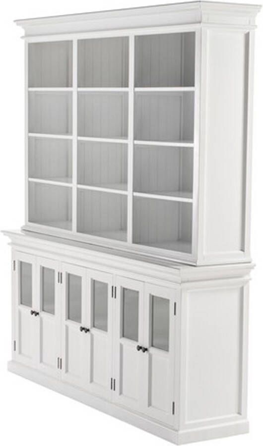 Nova Solo Halifax vitrinekast boekenkast 12 planken 6 deuren wit