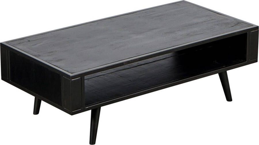 Nova Solo NordicMindiRattan salontafel met 1 legplank zwart.