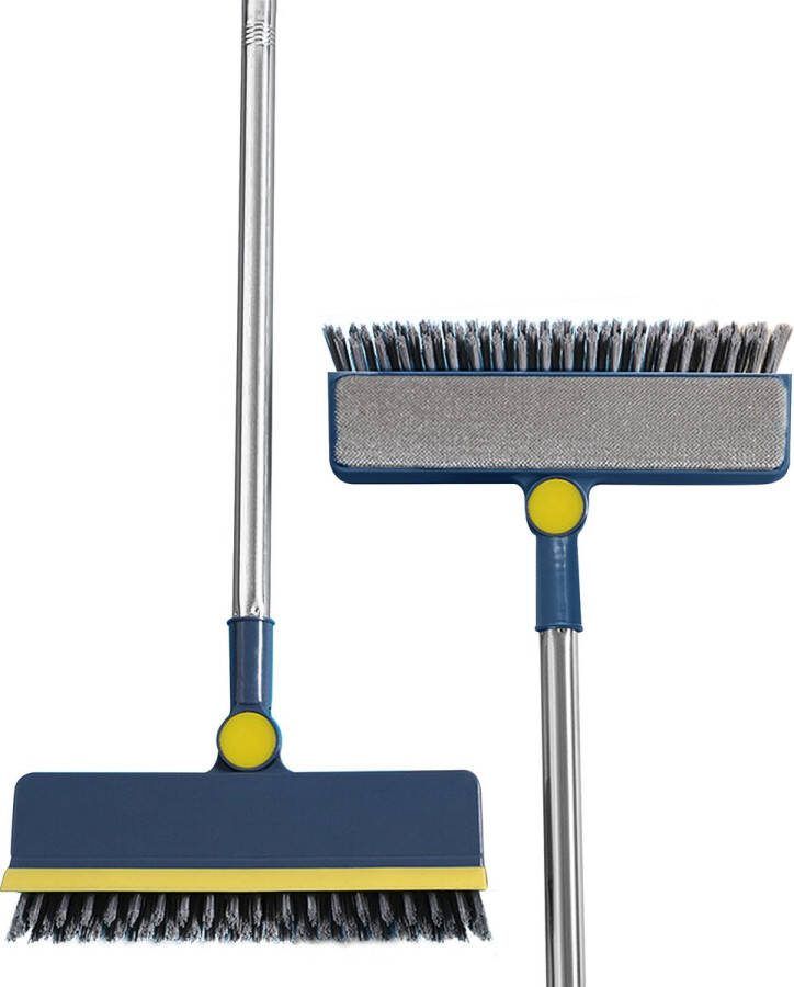 Novabeau 3-in-1 Raamborstel met Trekker en Doek Raamwisser met Borstel Wasbortel voor Ramen 180 graden rotatie Reiniger voor Vliegenramen Bortsel voordeur- en Vensterrails