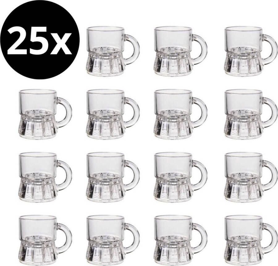 Novaex Shotglas Pulletje 25 stuks Shotglas Horeca Shotglazen 2cl Doorzichtig Kroeg Club Bar