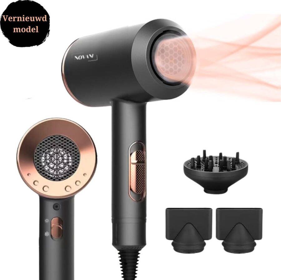 Novani Föhn met Diffuser Haardroger 2000 Watt Haar föhn met Cool Warm shot Föhns Ultra Licht Gewicht Extra Grote Diffuser Snel Drogen