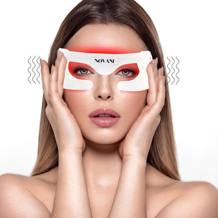 Novani Oogmassage Apparaat met Red Light Therapy Microcurrent Huidverjongingsapparaat Anti Rimpel LED Gezichtsmasker Huidverjonging Infrarood Lamp Facelifting infrarood massageapparaat