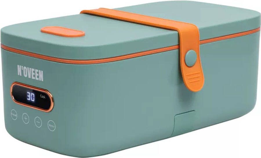 NOVEEN MLB911 X-LINE Multi Lunch Box Elektrische Maaltijdverwarmer met Keramische Coating Digitaal Display en Accessoires Compact en Stijlvol Design voor Kantoor en Onderweg Groen