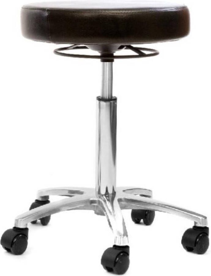 Novicum Cura Grande tabouret 40cm breed zwart met LARGE gasveer zadelkruk kappersfiets kapperskruk