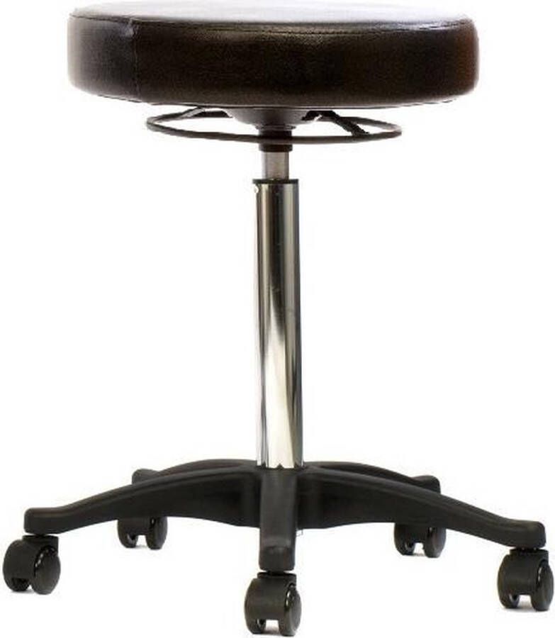 Novicum Vena Grande tabouret 40cm breed zwart met LARGE gasveer zadelkruk kappersfiets kapperskruk