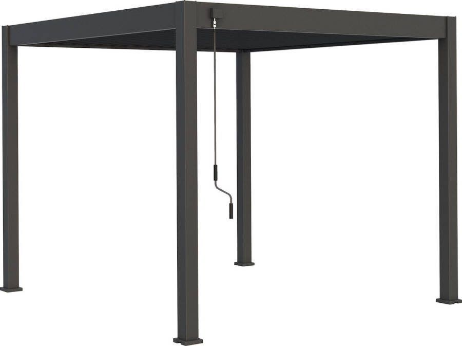 Novum ORION Overkapping 300 x 300 cm Antraciet Weerbestendig en Luxe uitstraling Vrijstaande volledig Aluminium Terrasoverkapping Perfect te gebruiken als Tuinprieel Carport Veranda Pergola