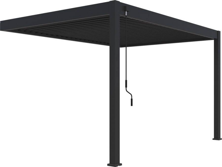 Novum ORION Wall Overkapping 300 x 400 cm antraciet Weerbestendig en Luxe uitstraling Volledig Aluminium Terrasoverkapping Perfect te gebruiken als Tuinprieel Carport Veranda Pergola
