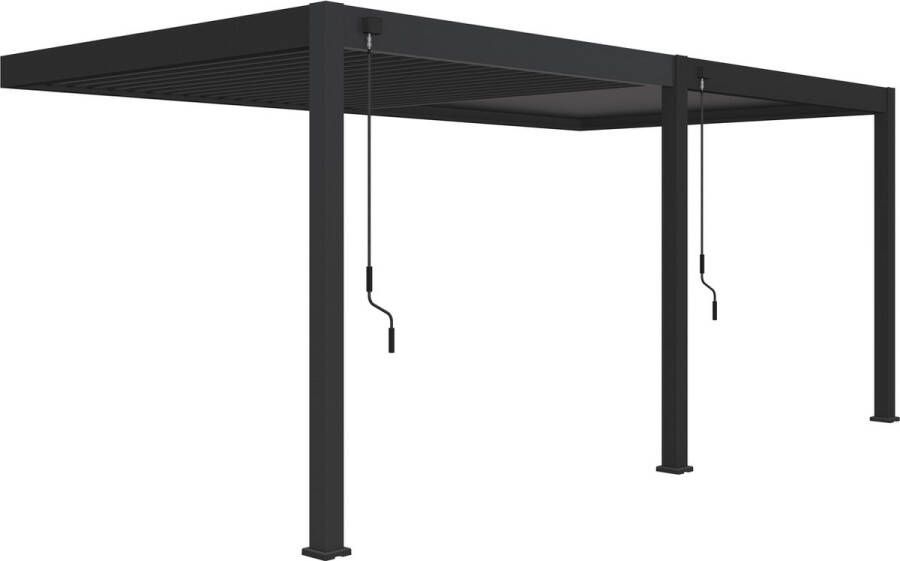 Novum ORION Wall Overkapping 360 x 530 cm antraciet Weerbestendig en Luxe uitstraling Volledig Aluminium Terrasoverkapping Perfect te gebruiken als Tuinprieel Carport Veranda Pergola