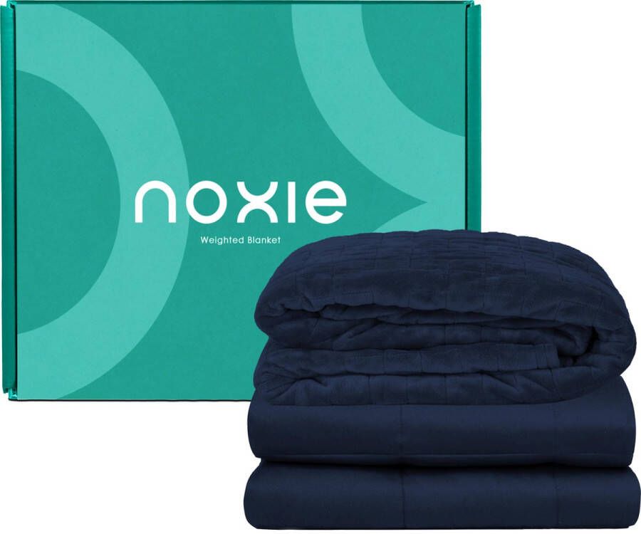 Noxie Premium Verzwaringsdeken 7 KG & Supersoft Hoes Bundel Weighted Blanket 150x200 cm Blauw