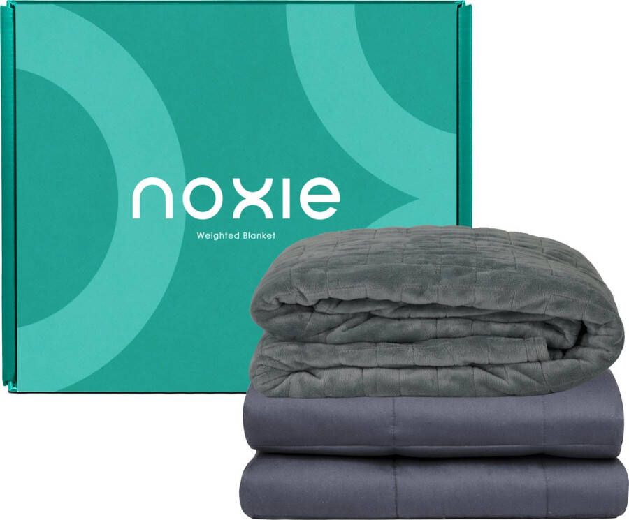 Noxie Premium Verzwaringsdeken 7 KG & Supersoft Hoes Bundel Weighted Blanket 150x200 cm Grijs