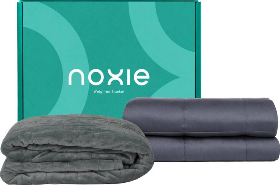 Noxie Premium Verzwaringsdeken Kind 4 KG & Supersoft Hoes Bundel Weighted Blanket 100x150 cm Grijs & Dino