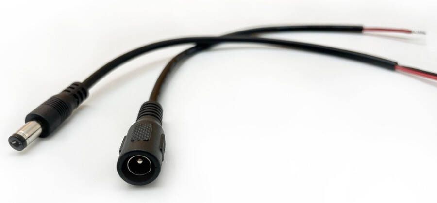 Noxion Strip DC Kabel voor LED Strip Open Kabel Vrouwlijk+Mannelijk Stekker