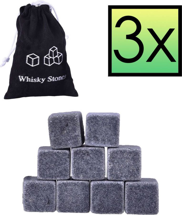 NoXx Whiskey Stones Herbruikbare IJsblokjes Whisky Stenen Herbruikbaar 27 Stuks