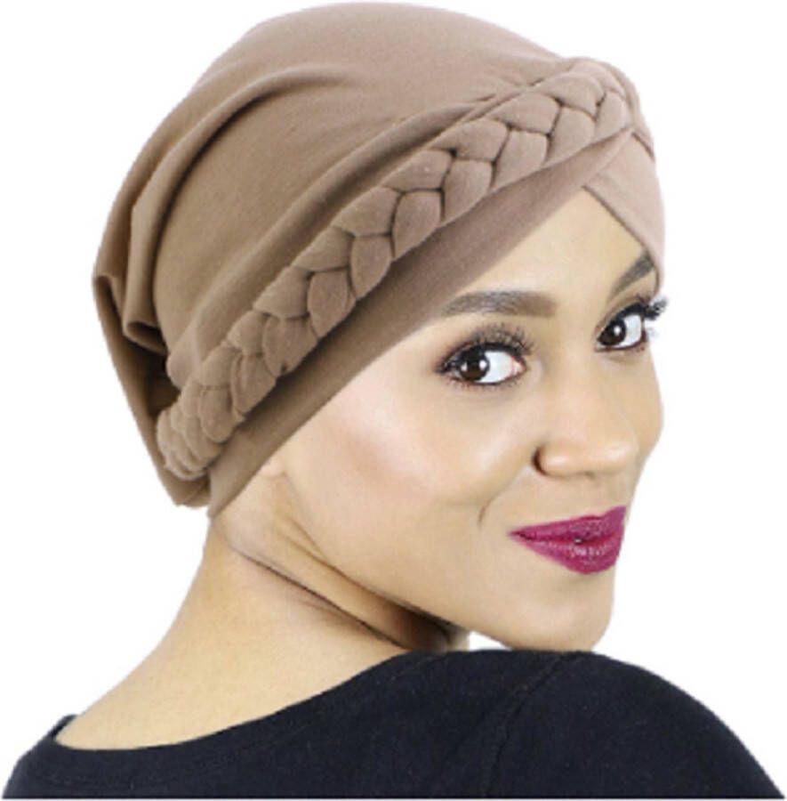 NQB Tulband – Hijab – Head wrap Chemo muts – Haarband – Damesmutsen – Hoofddeksel – Beanie Hoofddoek Muts Beige – Slaapmuts Haarverzorging