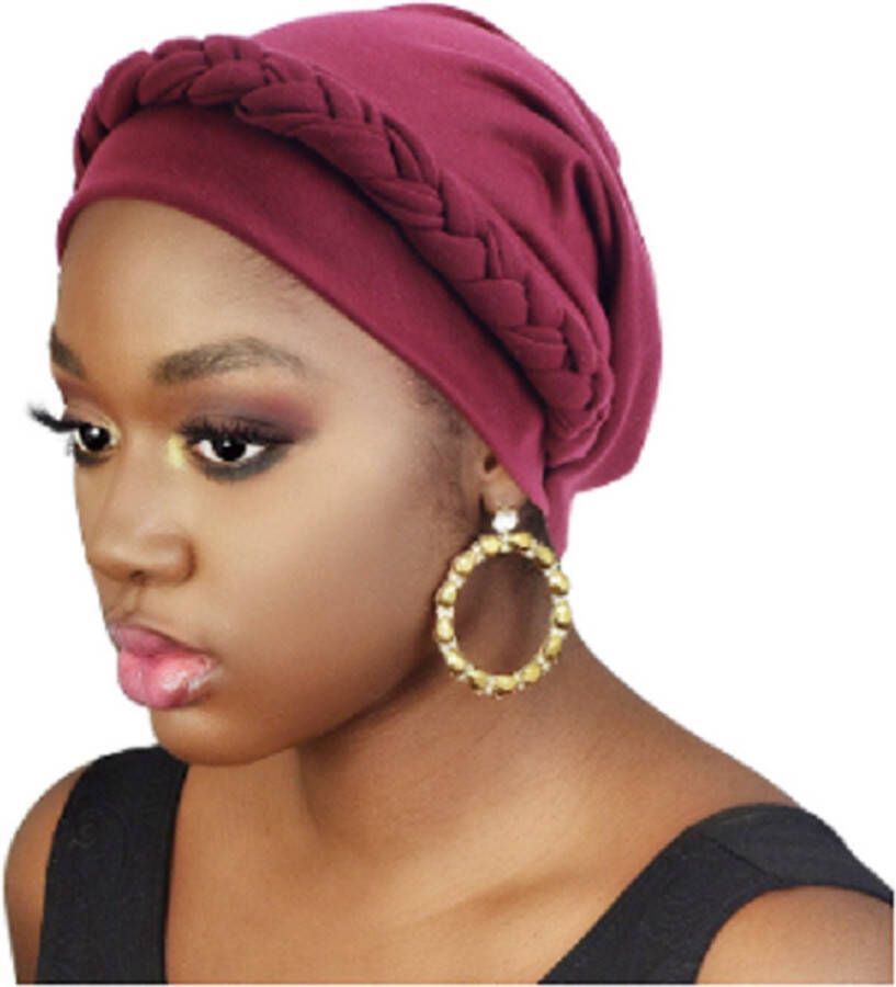 NQB Tulband – Hijab – Head wrap Chemo muts – Haarband – Damesmutsen – Hoofddeksel – Beanie Hoofddoek Muts Bordeaux – Slaapmuts Haarverzorging