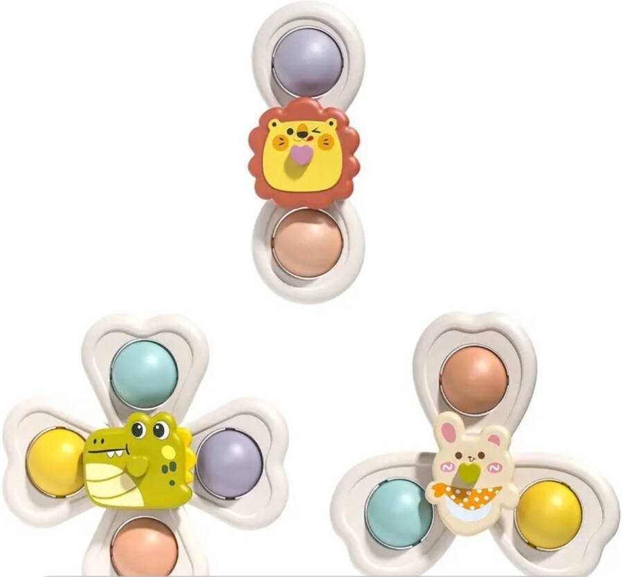 NUBIS baby- fidget spinner konijn zuignap draaien montessori- vliegtuigq
