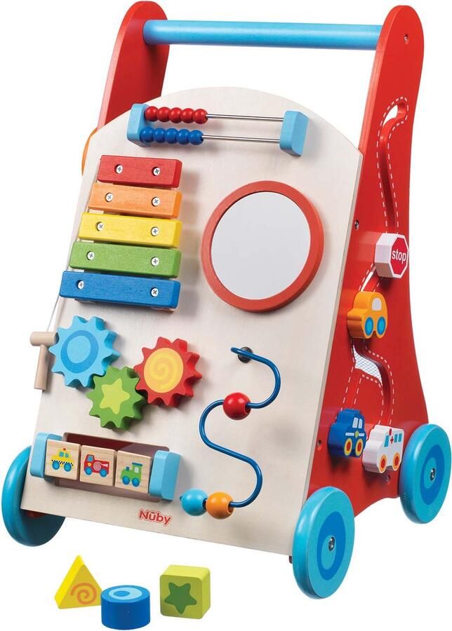 Nûby Interactieve Houten Looptrainer Educatief babyspeelgoed – 10m+