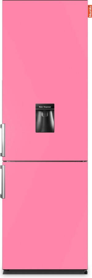 Nunki LARGEH2O (Bubblegum Pink Satin All Sides) Combi Bottom Koelkast F 197+71l Handle Waterdispenser