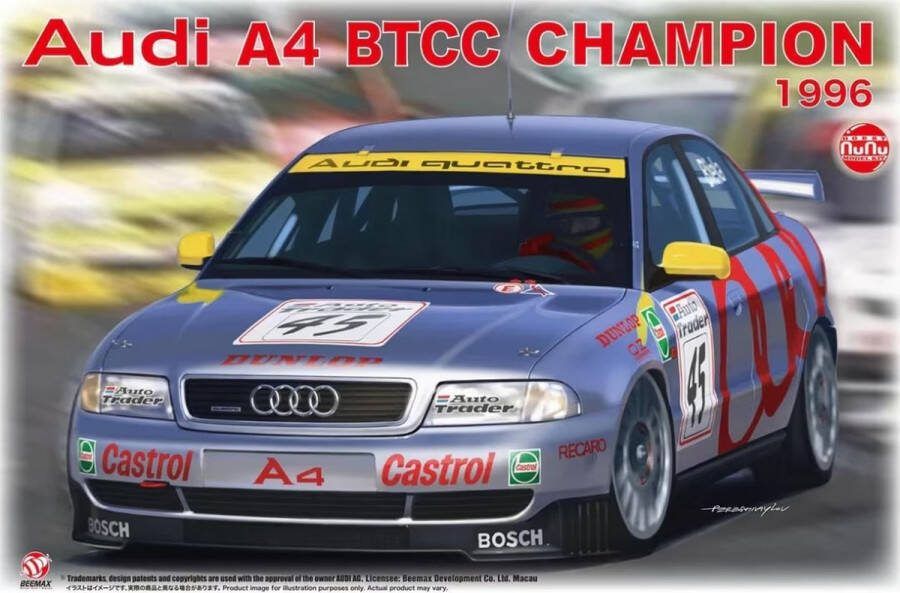 NUNU 1:24 24035 Audi A4 quattro 1996 BTCC Champion Plastic Modelbouwpakket