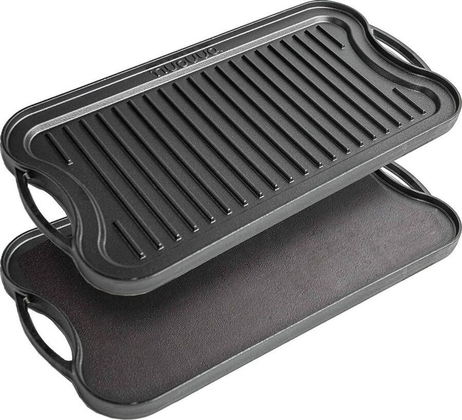 Nuovva Dubbelzijdig Gietijzeren Grillplaat 50cm x 26cm