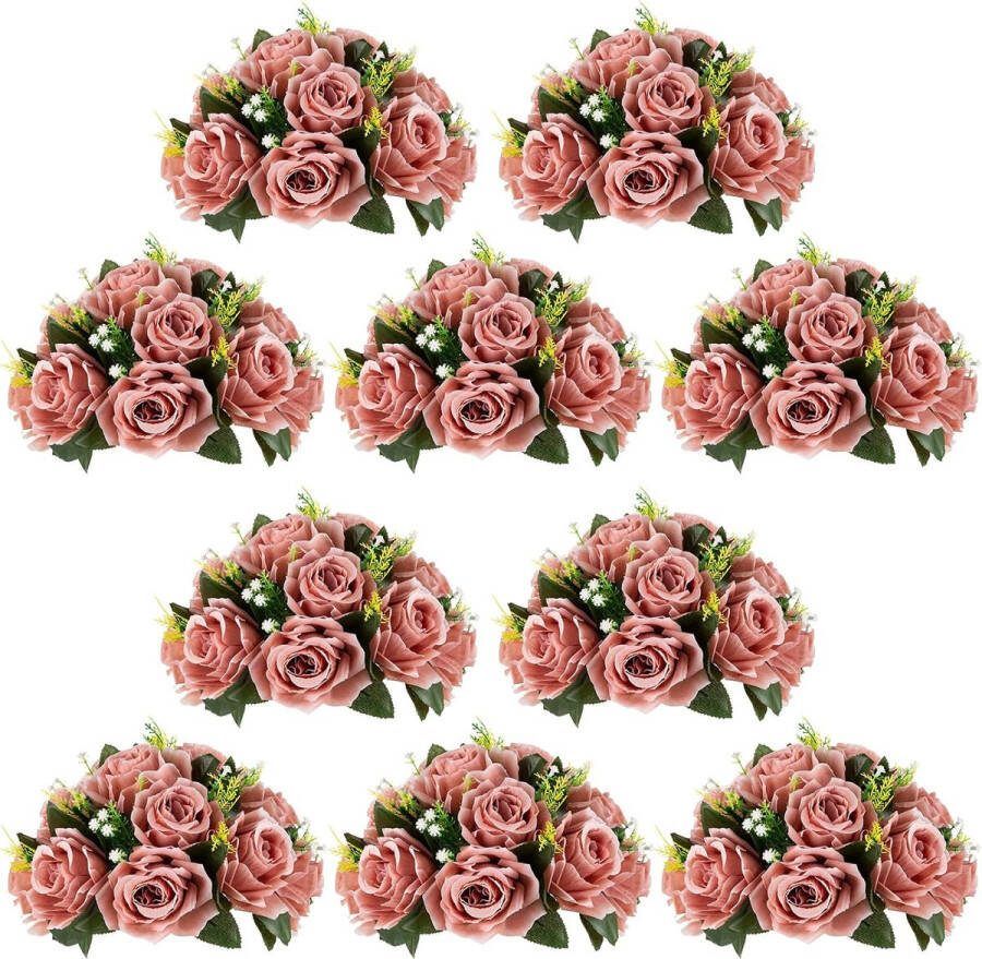 Nuptio Bloem Bruiloft Centerpieces voor Tabellen 10 Stuks 24cm Diameter Stoffige Roos Kunstbloemen Roos Bal voor Centerpieces Tafel Nep Roos Regelingen voor Bruiloften Verjaardag Partij Decoraties