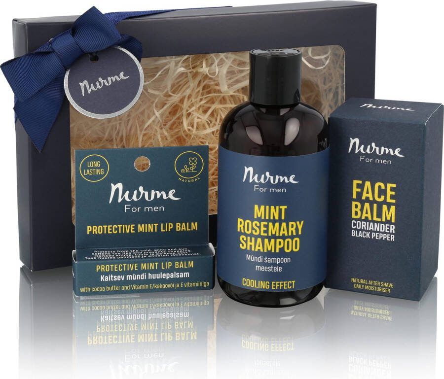 Nurme Refreshing Men's Care Trio – Face Cream Mint Lip Balm & Shampoo