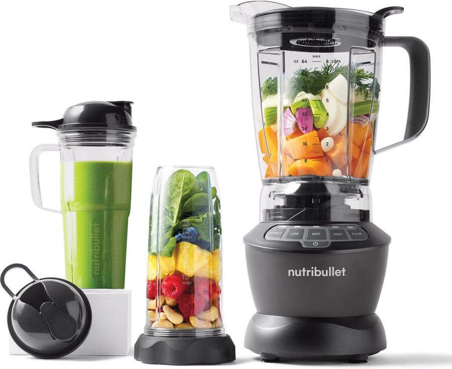 NutriBullet Combo 11-delig 1200 Watt Power Blender Donker Grijs