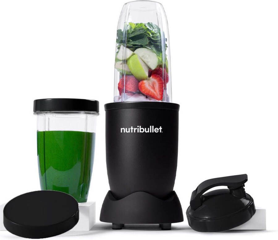 NutriBullet Exclusive Blender 900 Watt Smoothie Maker Incl. To Go Accessoires & Receptenboek Zwart