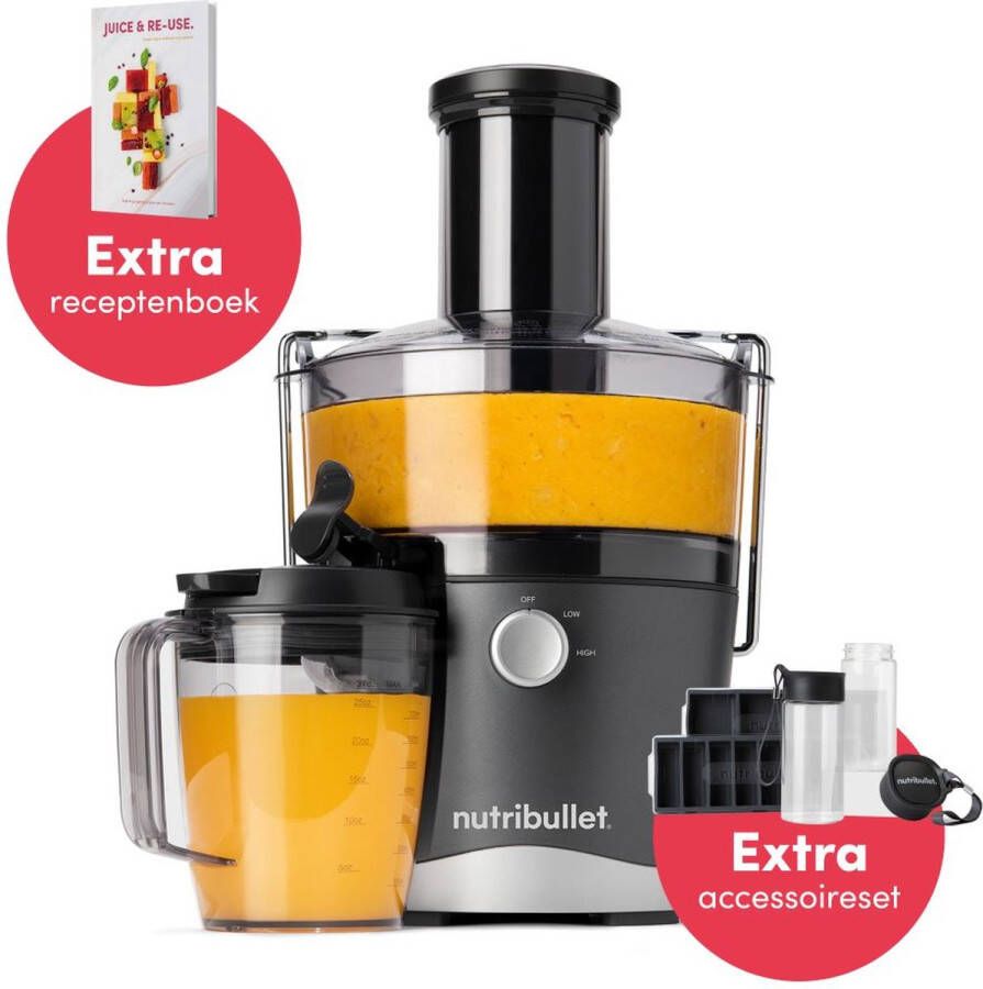 Nutribullet Juicer 800 ml 800 Watt Incl. Extra Accessoireset & Receptenboek