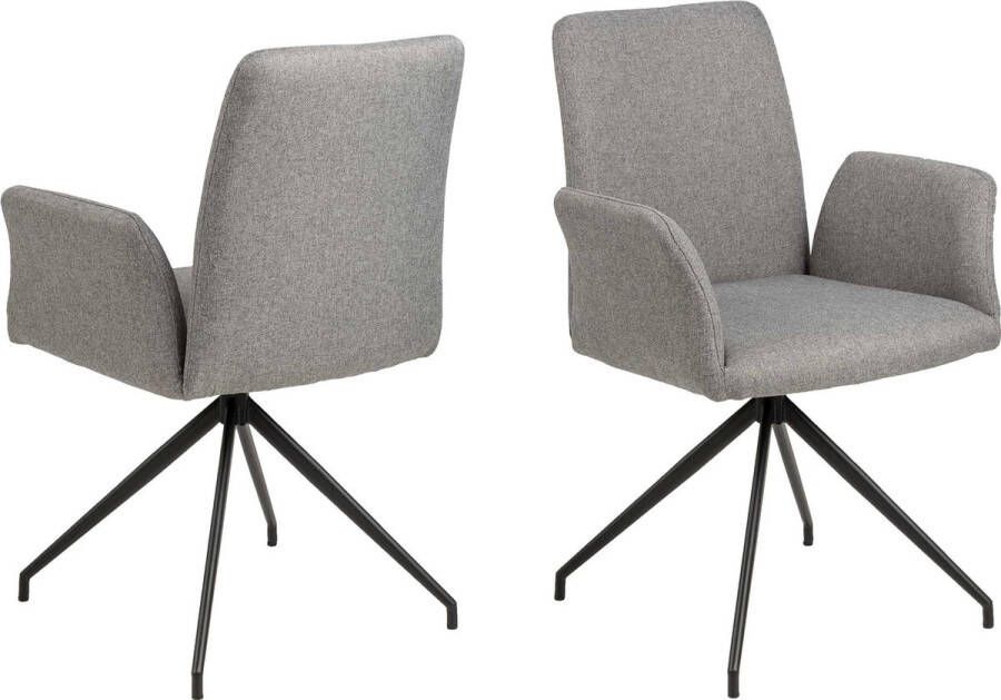 Sohome Eetkamerstoel Ulf Draaibaar kleur Lichtgrijs